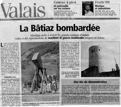 Article sur La Bâtiaz 1999